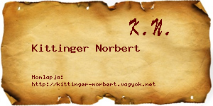 Kittinger Norbert névjegykártya
