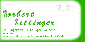 norbert kittinger business card